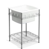 Latitude Utility Sink with Stand in White