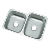 McAllister No Holes Undermount Double Bowl Kitchen Sink