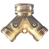 Brass Y Two Hose Shutoff in Gold