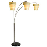 Astoria Three Light Floor Lamp in Brushed Nickel