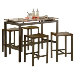 Freedom 5 Piece Counter Height Dining Set in Brown