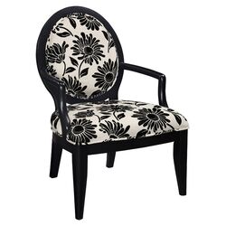 Sunflower Fabric Arm Chair Black & White
