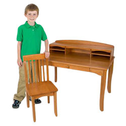 Avalon Hutch Writing Desk & Chair in Honey