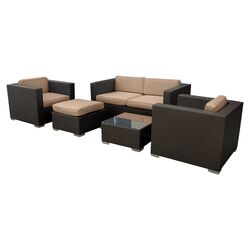 Malibu 5 Piece Seating Group in Espresso & Mocha