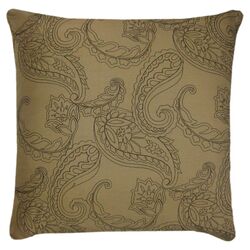 Huntington Embroidered Pillow in Taupe & Black