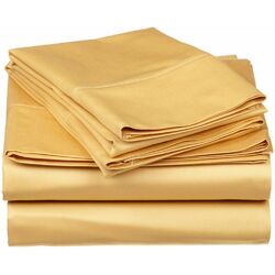 4 Piece Egyptian Cotton Sheet Set in Gold