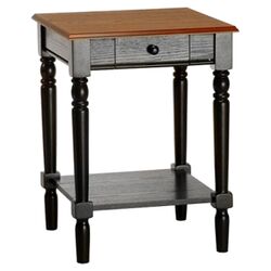 French Country End Table in Brown