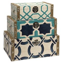 Hadley 3 Piece Box Set in Ivory & Blue