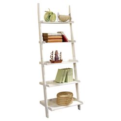 Quint 5 Shelf Ladder Bookshelf in White
