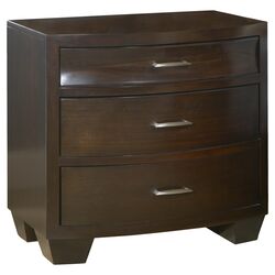 Contour 3 Drawer Nightstand in Ebony