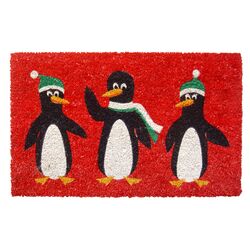 Sweet Home Penguins Doormat in Red
