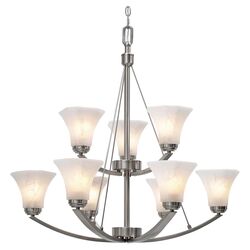 Ryan 9 Light Chandelier in Pewter