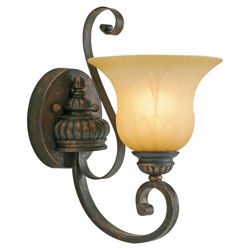 Stevie 1 Light Wall Sconce I in Leather Crackle