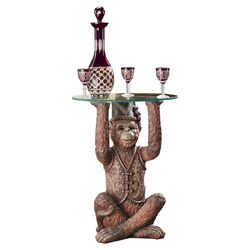 Moroccan Monkey Sculptural End Table in Brown