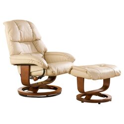 Dawn Ergonomic Recliner & Ottoman in Cafe