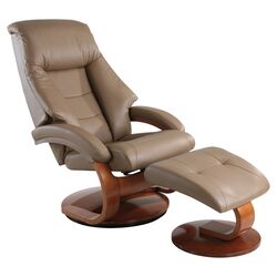 Oslo Ergonomic Recliner & Ottoman in Beige