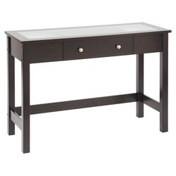 Bay Shore Glass Top Console Table in Espresso