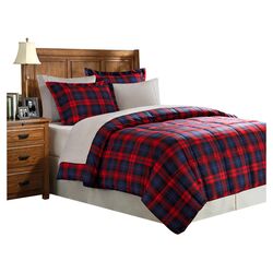 Plaid Comforter Set in Red