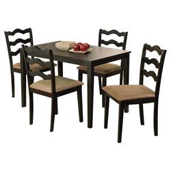 Riviera 5 Piece Dining Set in Black