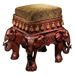 Maharajah Elephant Footstool in Brown