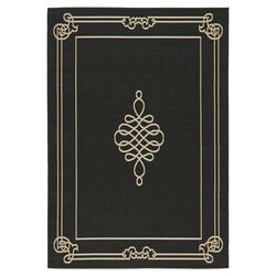 Courtyard Black & Creme Rug