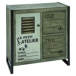 French Workshop Cabinet in Green
