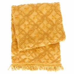 Candlewick Cotton Throw in Curry
