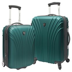 2 Piece Hardsided Expandable Luggage Set in Green