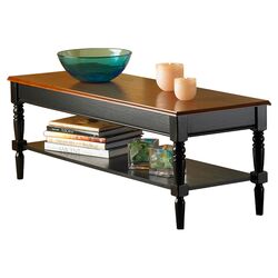 Coffee Table with Shelf in Black & Cherry