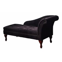Storage Chaise Lounge in Black
