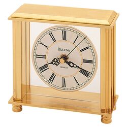 Cheryl Mantel Clock in Brass