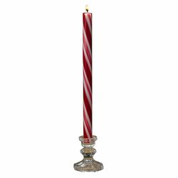 Candycane Taper Candle in Red & White (Set of 6)