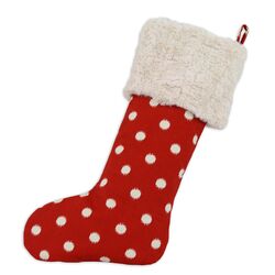 Ikat Dot Lined Stocking in Red