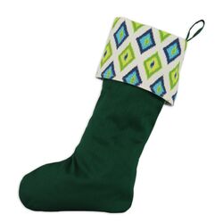 Shantung Carnival Lined Stocking in Emerald