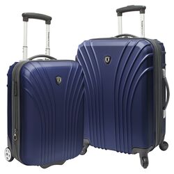 2 Piece Expandable Hard Luggage Set in Navy