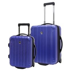 2 Piece Carry-On Hard Luggage Set in Blue