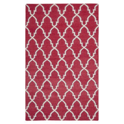 Dhurries Red & Ivory Rug Dhurries Red & Ivory Rug