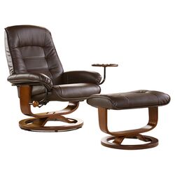 Shaw Ergonomic Recliner & Ottoman in Cafe