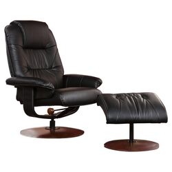 Alfred Ergonomic Recliner & Ottoman in Black