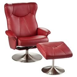 Barrington Recliner & Ottoman in Brick Red