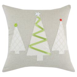 Linen 3 Brushed Trees Pillow in Natural