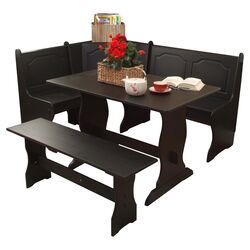 3 Piece Nook Dining Set in Black