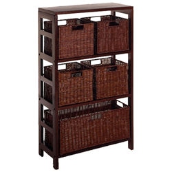 3 Section Storage Shelf in Espresso