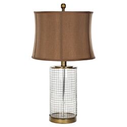 Glass Metal Cage Table Lamp (Set of 2)