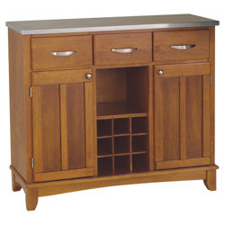 Roswell Stainless Steel Top Buffet in Cottage Oak