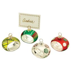 Contemporary 4 Piece Glass Ornament Set