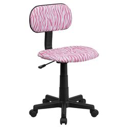 Low Back Zebra Computer Chair in Pink
