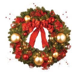 Prelit Cozy Christmas Wreath