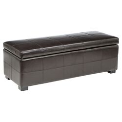 Madison Leather Storage Ottoman in Brown