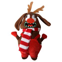 Antler Ugly Dog Holiday Plush Toy in Red